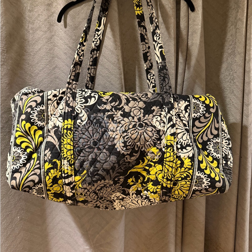 Vera Bradley Black and Yellow Floral Travel Bag